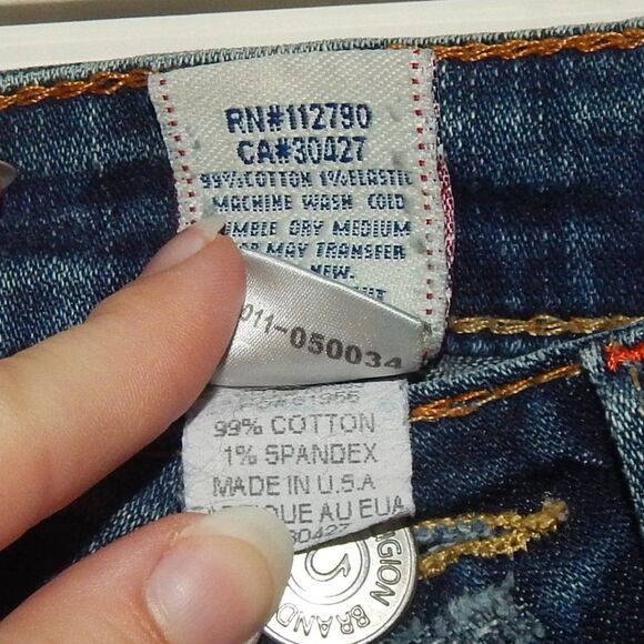 TRUE RELIGION women's junior's 24 waist (size 0) Joey cut-off denim jean shorts - Picture 3 of 6